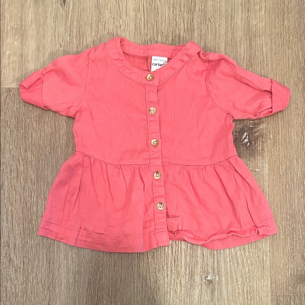 Carter's Coral Button-Down Kids Shirt